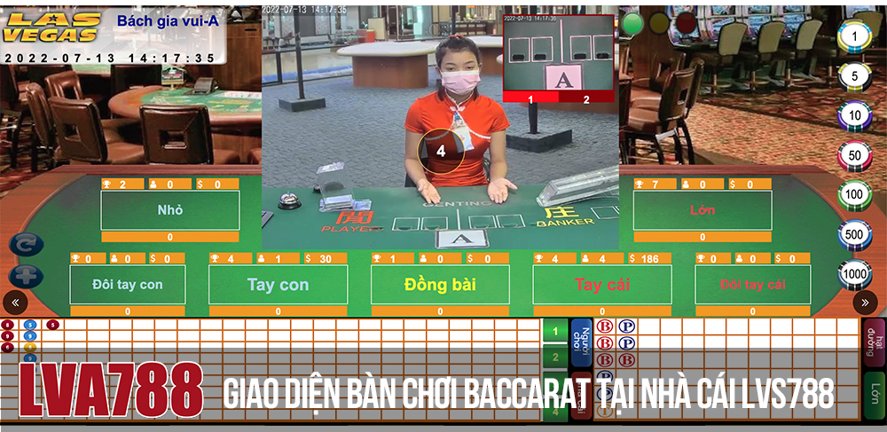 Giao diện bàn chơi Baccarat/Bách Gia Vui tại Lvs788